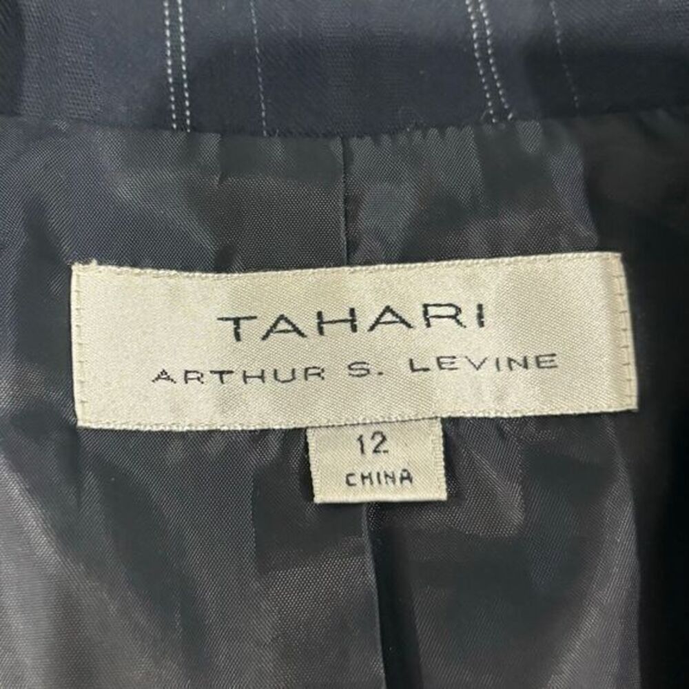 Tahari ASL Arthur‎ S Levine Navy Pinstripe Blazer Women 12 Office Workwear - Picture 4 of 8